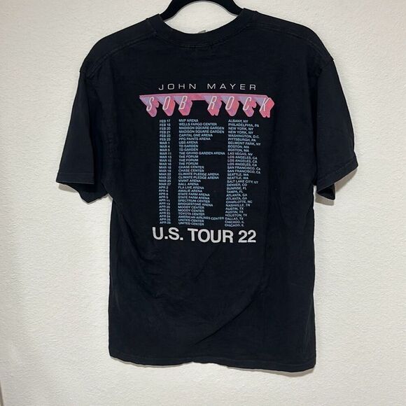 Gildan Hammer Mens Black John Mayer U.S Tour 2022 Cotton T-Shirt Size Large - Picture 6 of 7